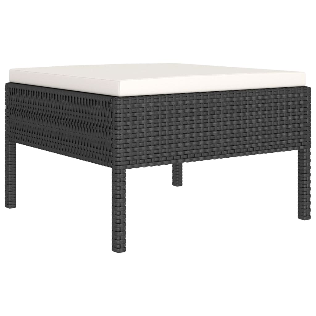 12 Piece Garden Lounge Set with Cushions Poly Rattan Black