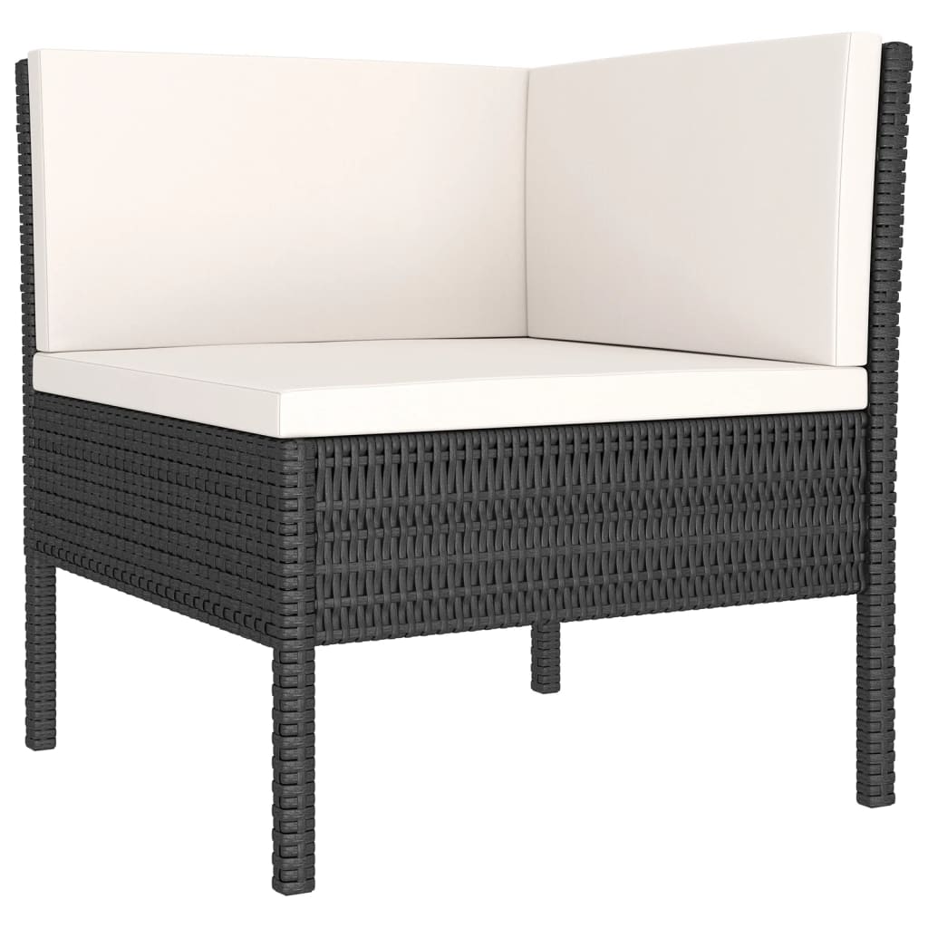 12 Piece Garden Lounge Set with Cushions Poly Rattan Black
