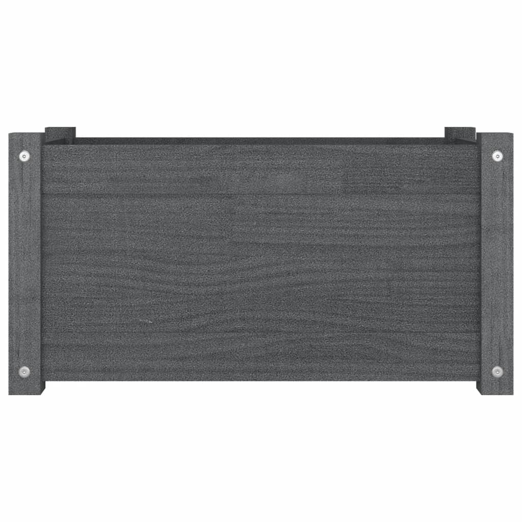 Garden Planters 2 pcs Grey 60x31x31 cm Solid Pinewood