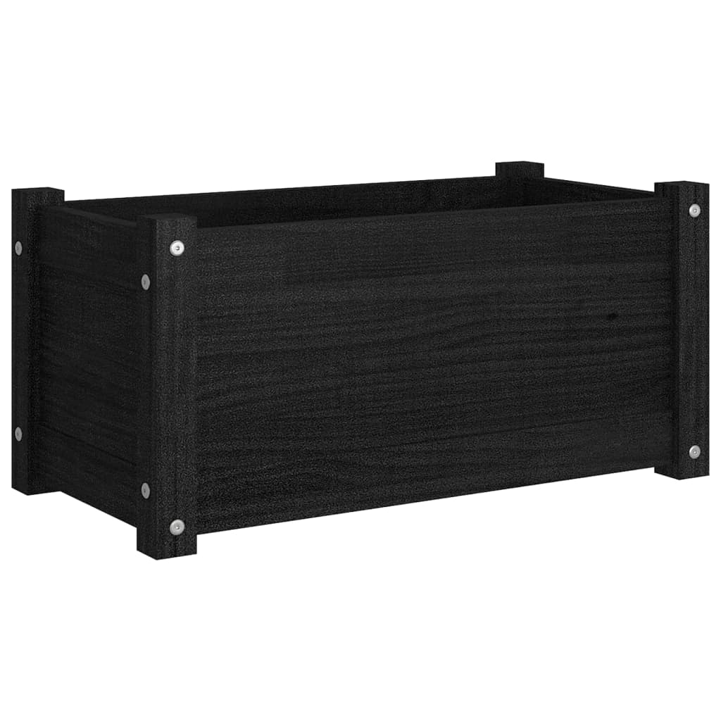 Garden Planter Black 60x31x31 cm Solid Pinewood