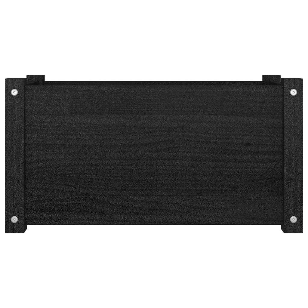 Garden Planter Black 60x31x31 cm Solid Pinewood