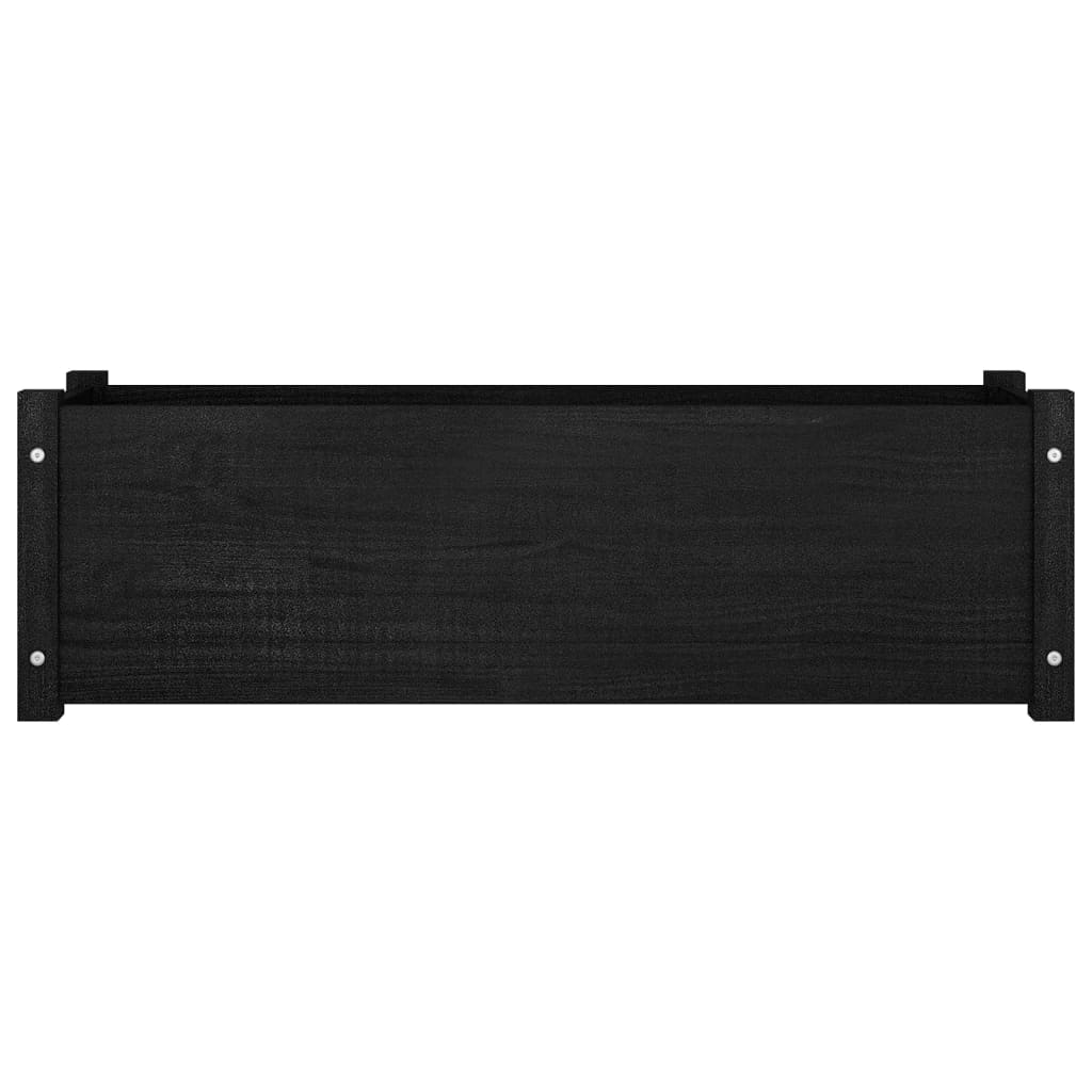 Garden Planter Black 100x31x31 cm Solid Pinewood