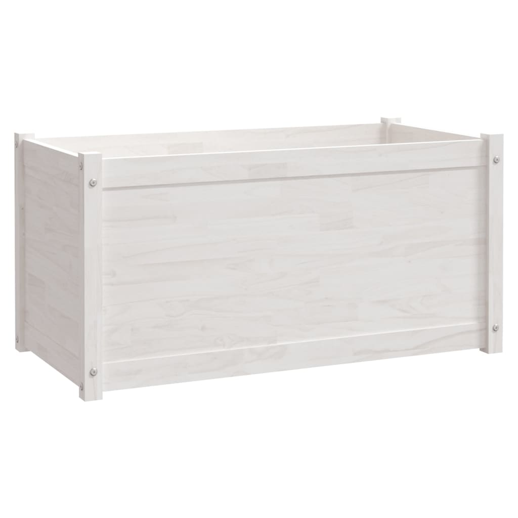Garden Planter White 100x50x50 cm Solid Pinewood