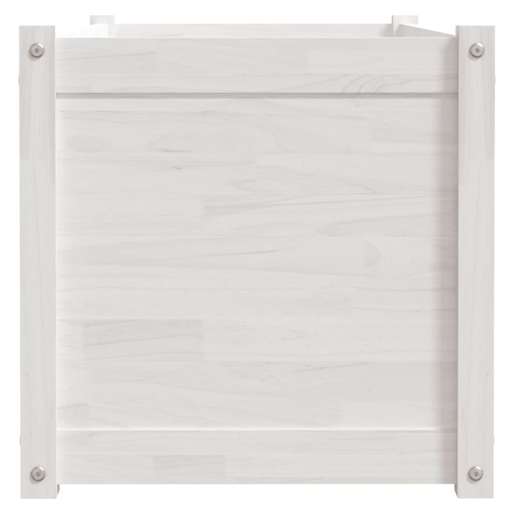 Garden Planter White 100x50x50 cm Solid Pinewood