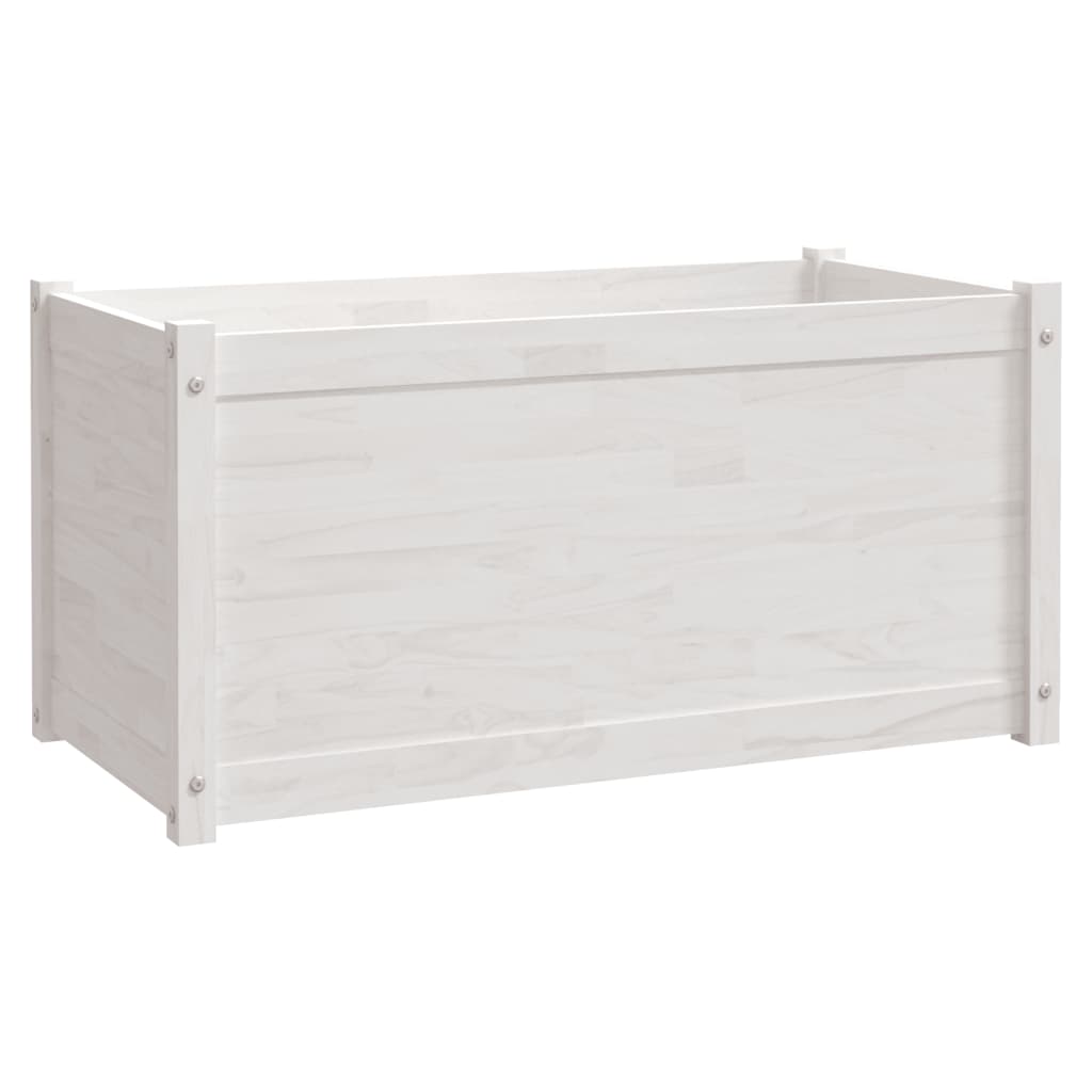 Garden Planters 2 pcs White 100x50x50 cm Solid Pinewood