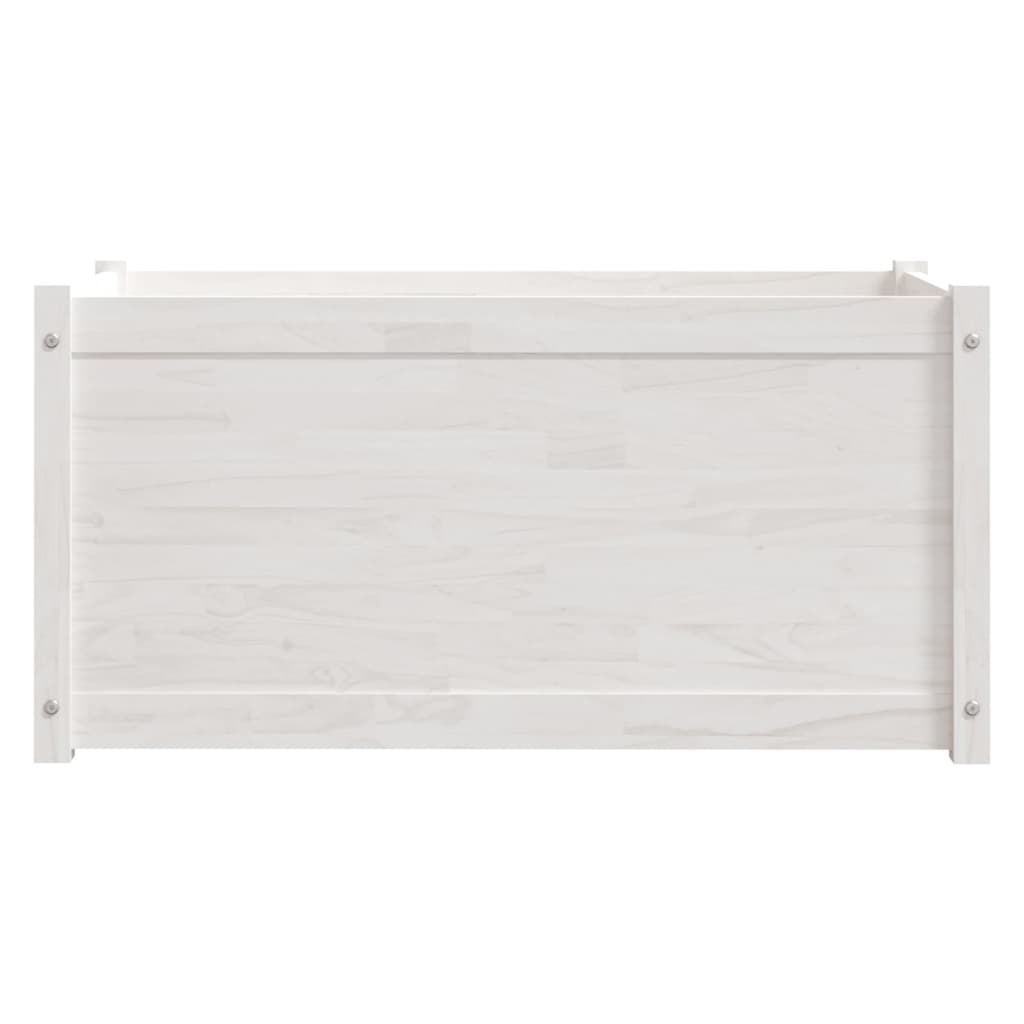 Garden Planters 2 pcs White 100x50x50 cm Solid Pinewood
