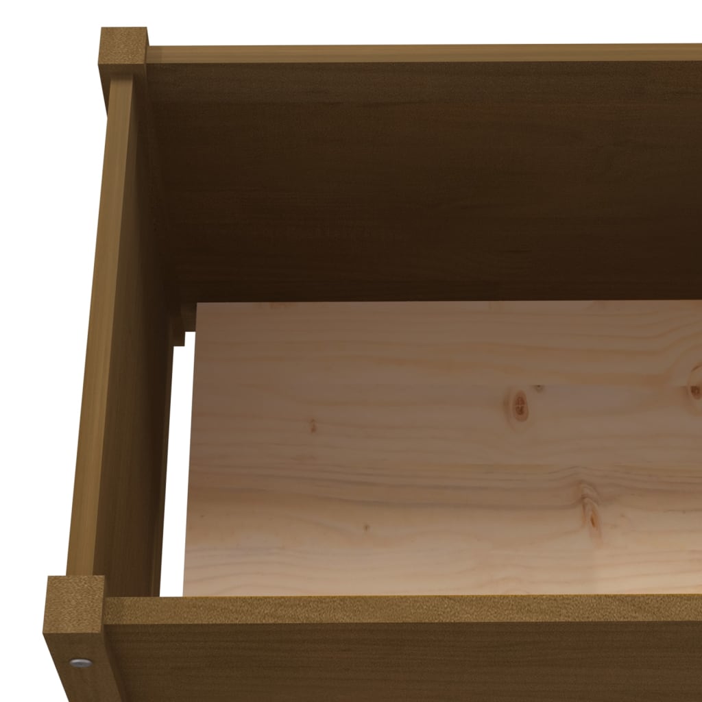 Garden Planters 2 pcs Honey Brown 100x50x50cm Solid Pinewood