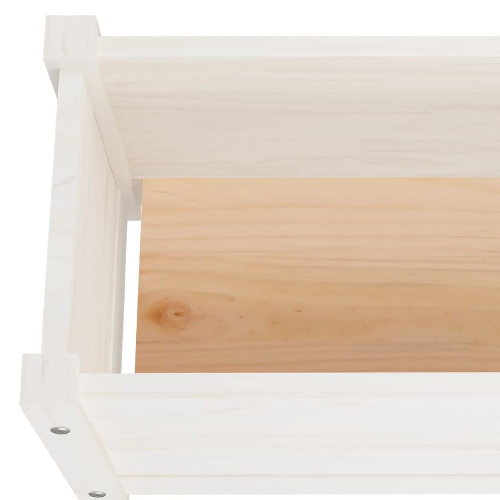 Garden Raised Beds 2 pcs White 150x31x31 cm Solid Pinewood