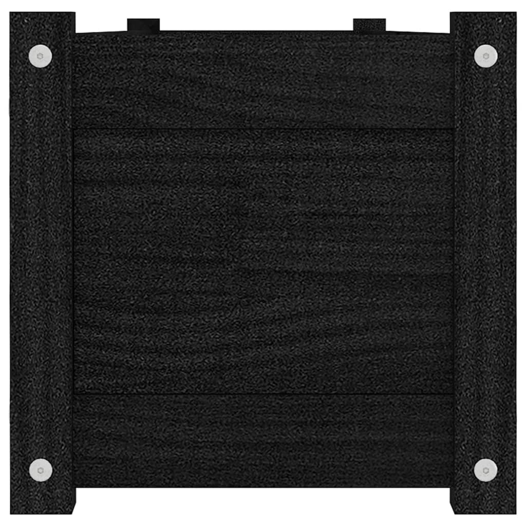 Garden Raised Beds 2 pcs Black 150x31x31 cm Solid Pinewood