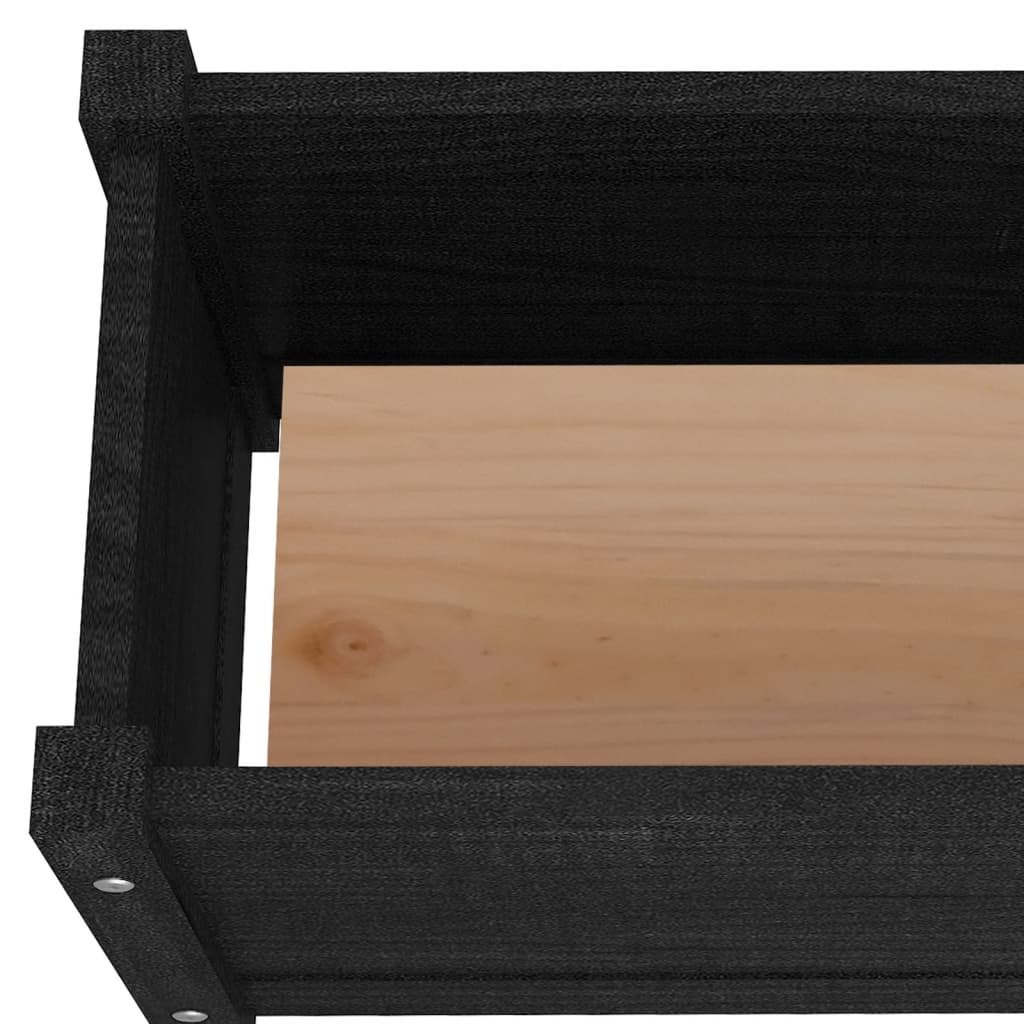 Garden Raised Beds 2 pcs Black 150x31x31 cm Solid Pinewood