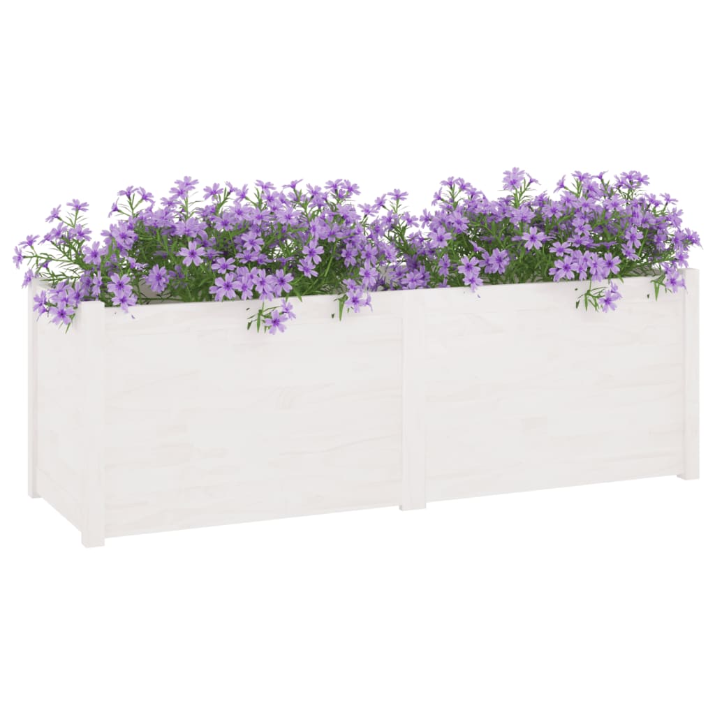 Garden Planter White 150x50x50 cm Solid Pinewood