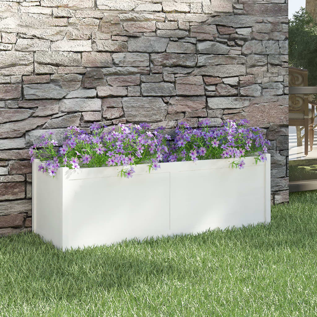 Garden Planter White 150x50x50 cm Solid Pinewood