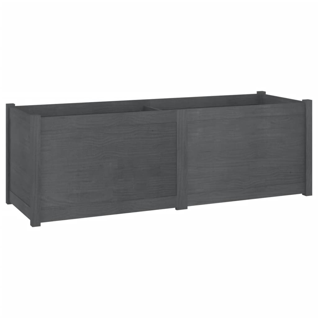 Garden Planter Grey 150x50x50 cm Solid Pinewood