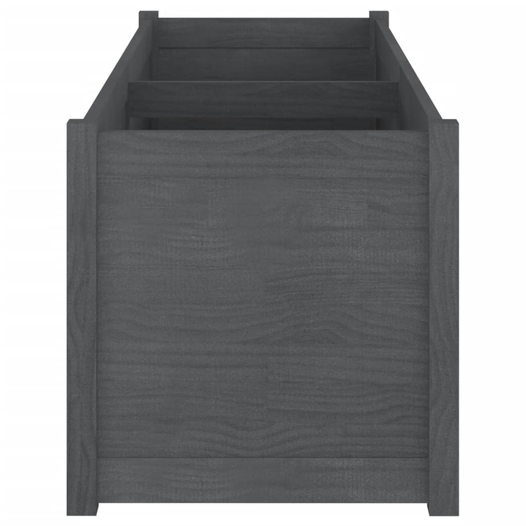 Garden Planter Grey 150x50x50 cm Solid Pinewood