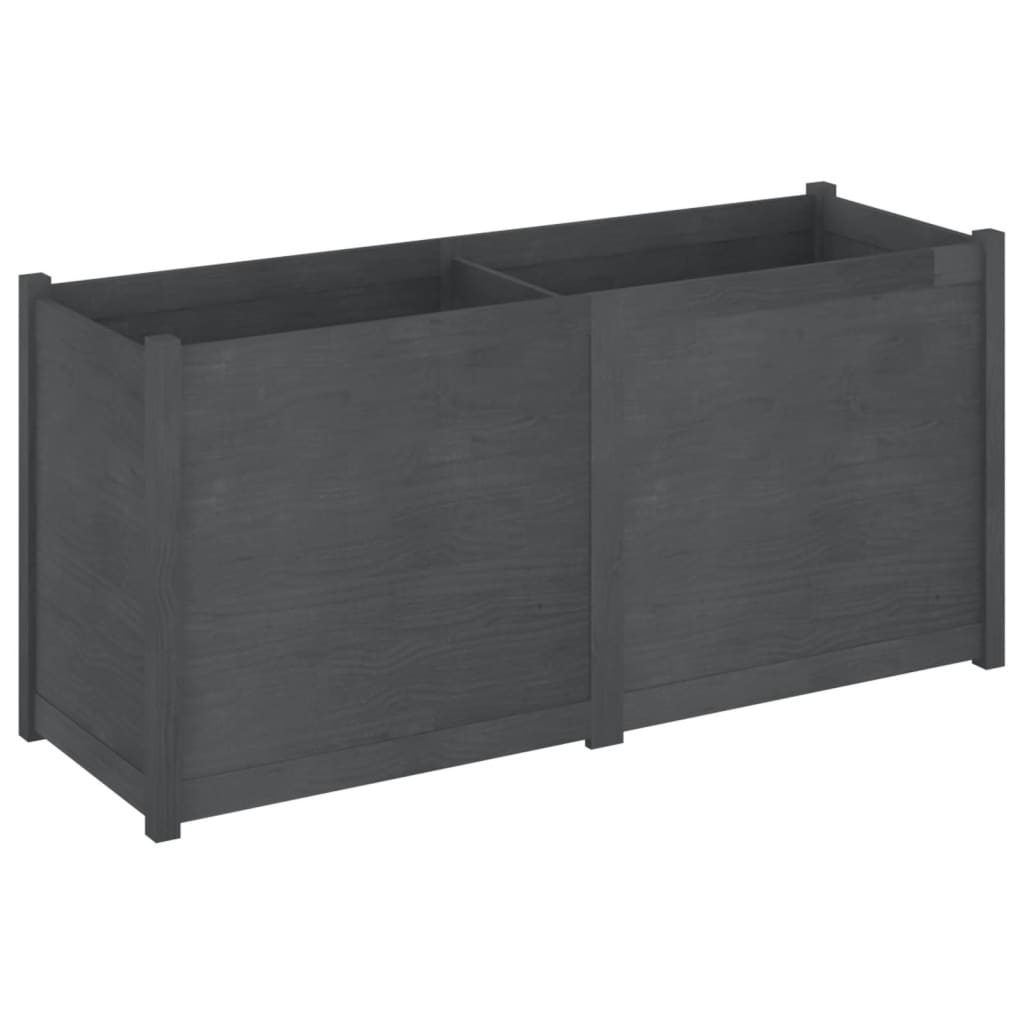 Garden Planter Grey 150x50x70 cm Solid Pinewood