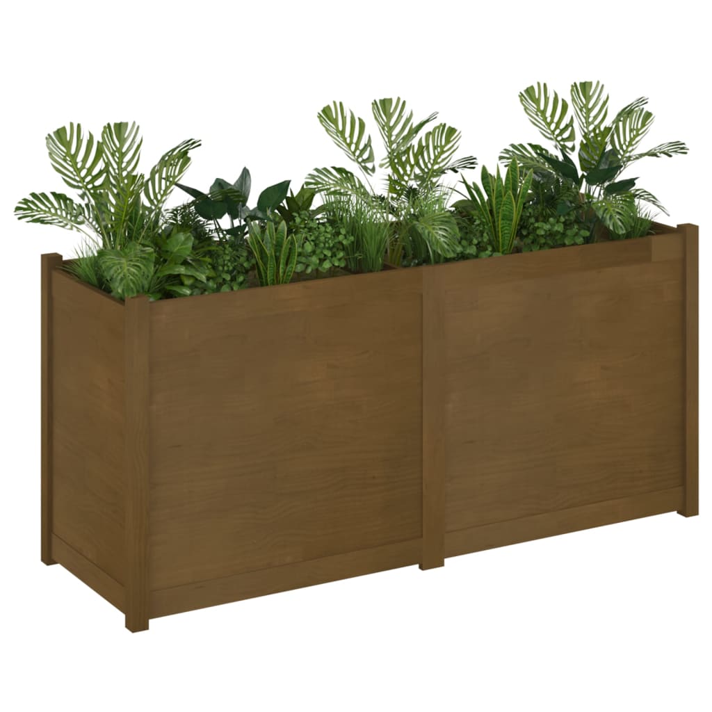 Garden Planter Honey Brown 150x50x70 cm Solid Pinewood