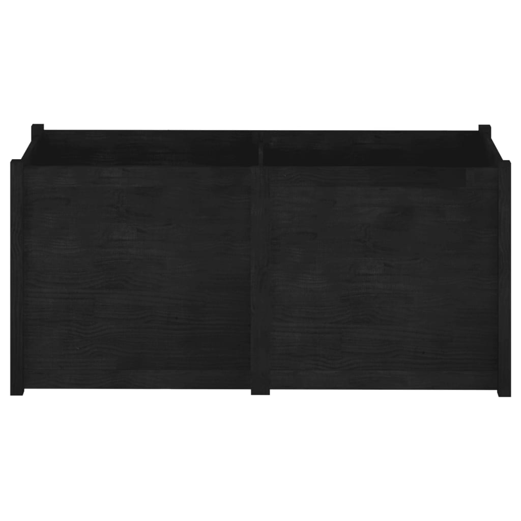 Garden Planter Black 150x50x70 cm Solid Pinewood