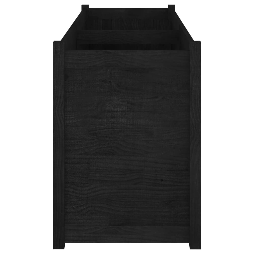 Garden Planter Black 150x50x70 cm Solid Pinewood