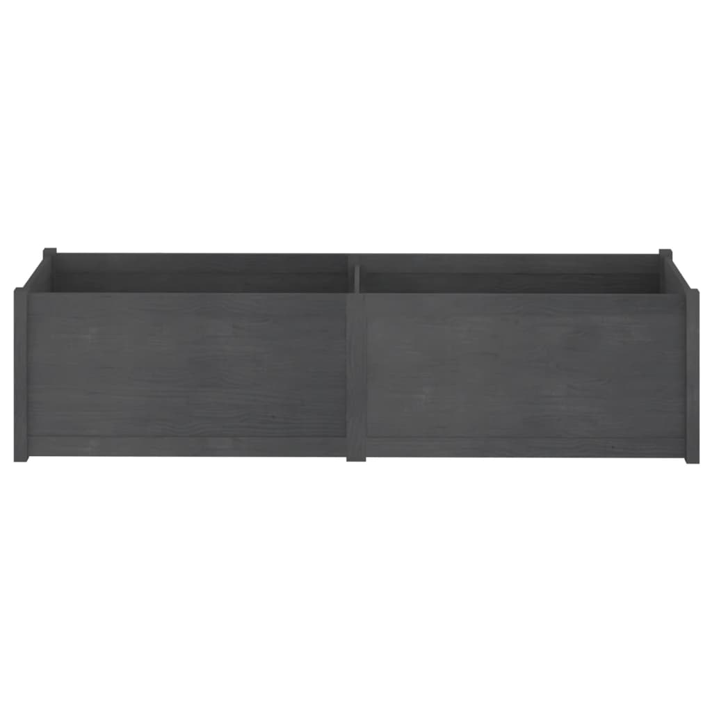 Garden Planter Grey 200x50x50 cm Solid Pinewood