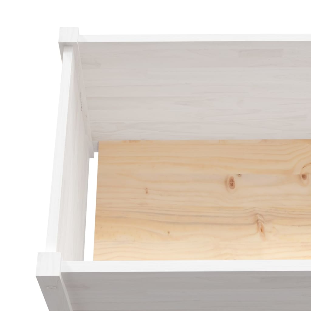 Garden Planter White 200x50x70 cm Solid Wood Pine