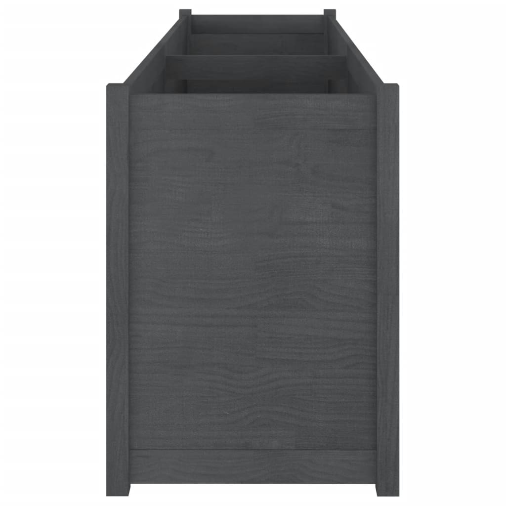 Garden Planter Grey 200x50x70 cm Solid Pinewood