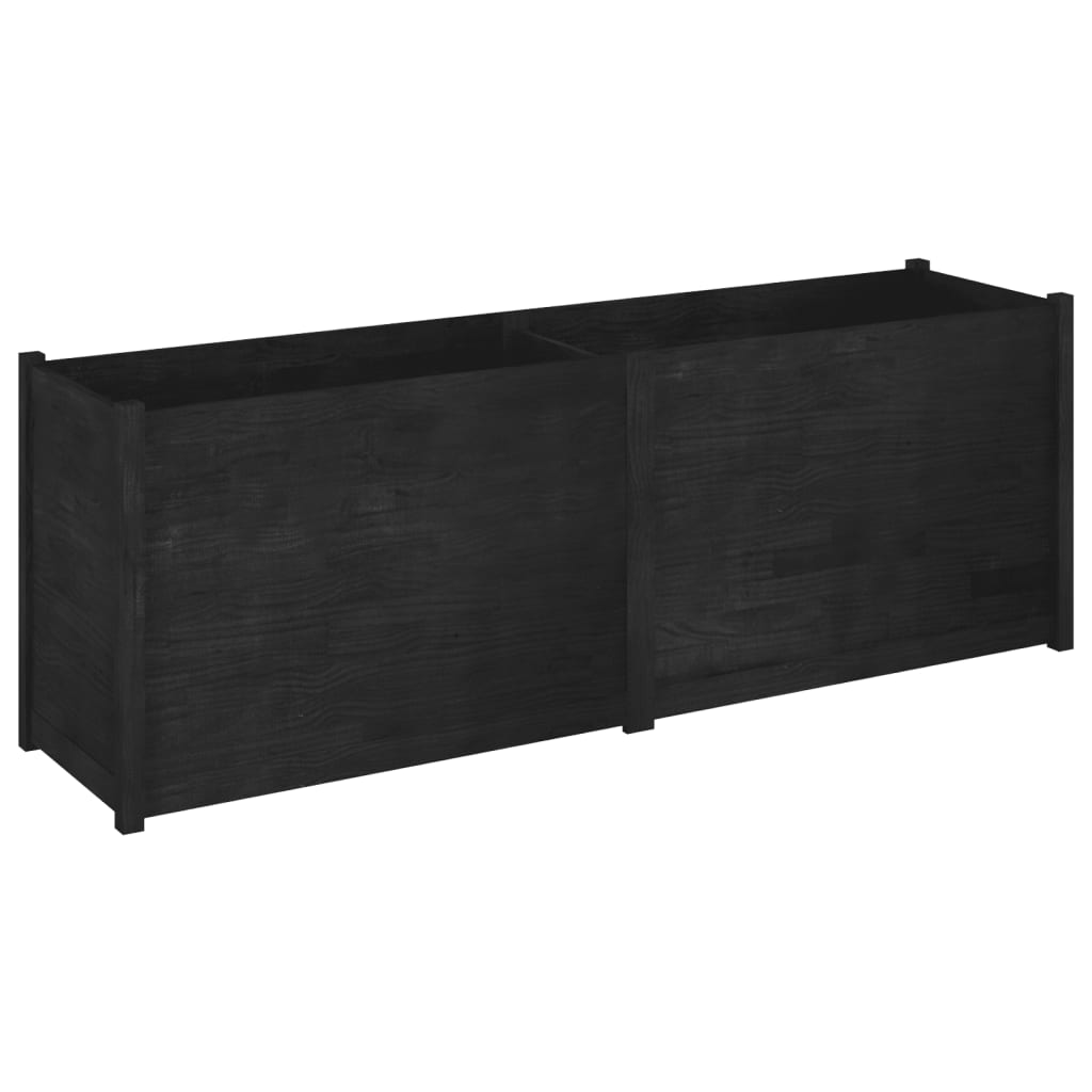 Garden Planter Black 200x50x70 cm Solid Pinewood