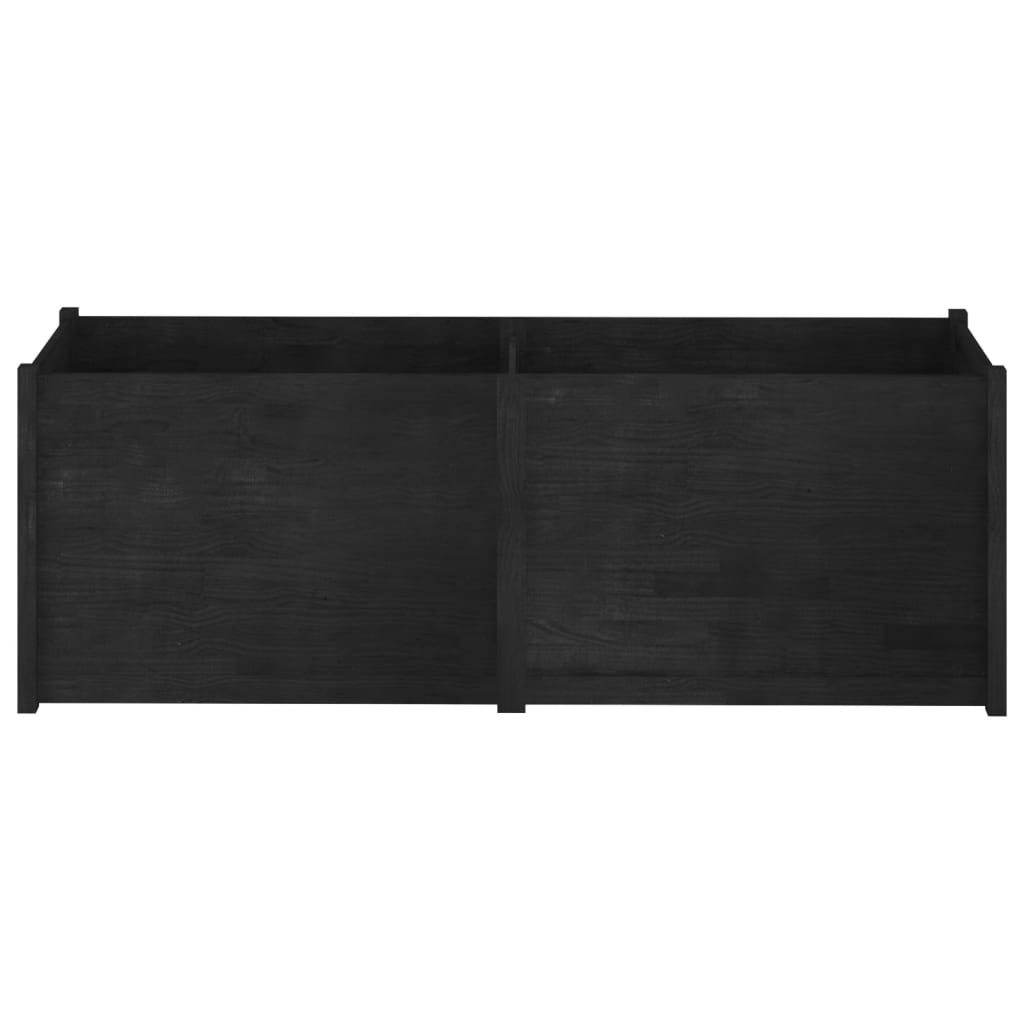Garden Planter Black 200x50x70 cm Solid Pinewood