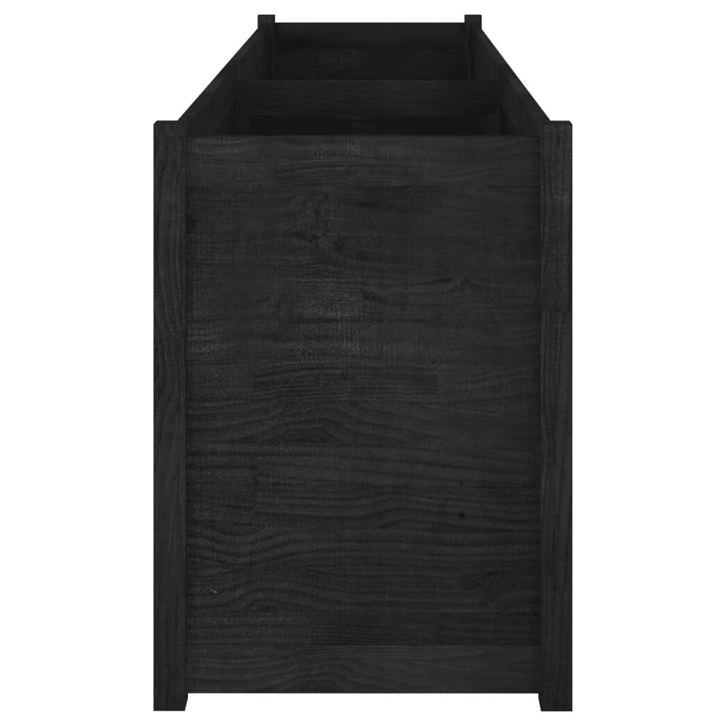 Garden Planter Black 200x50x70 cm Solid Pinewood