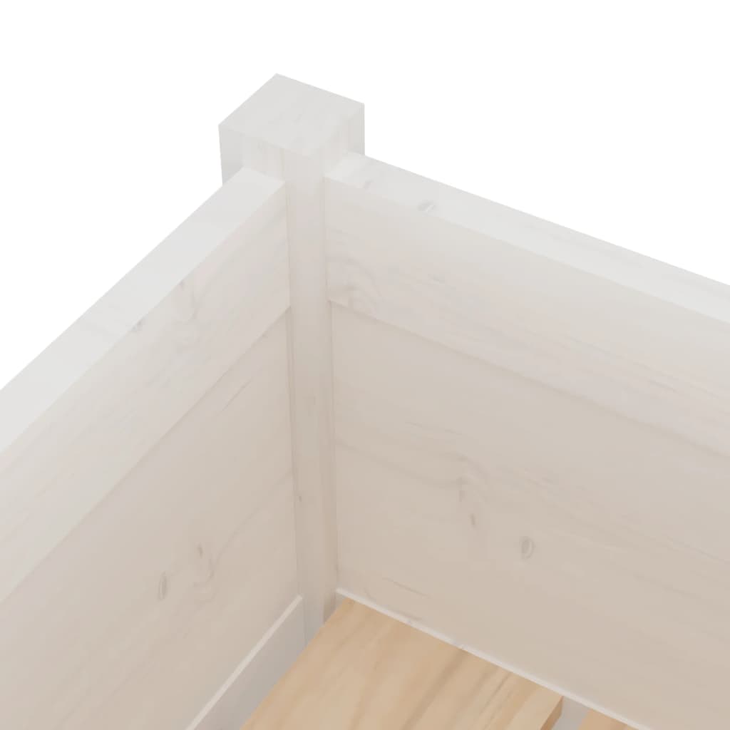 Garden Planter White 70x31x70 cm Solid Pinewood