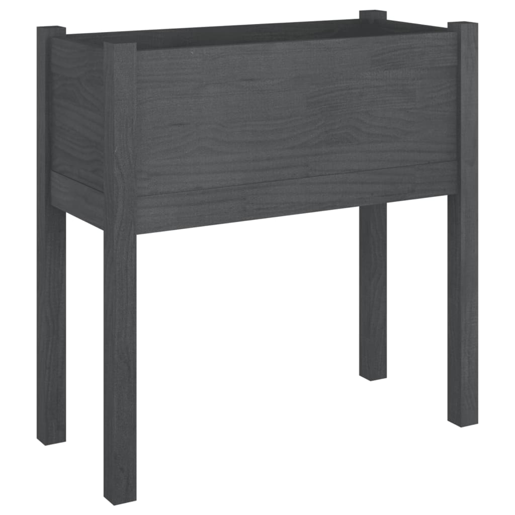 Garden Planters 2 pcs Grey 70x31x70 cm Solid Pinewood