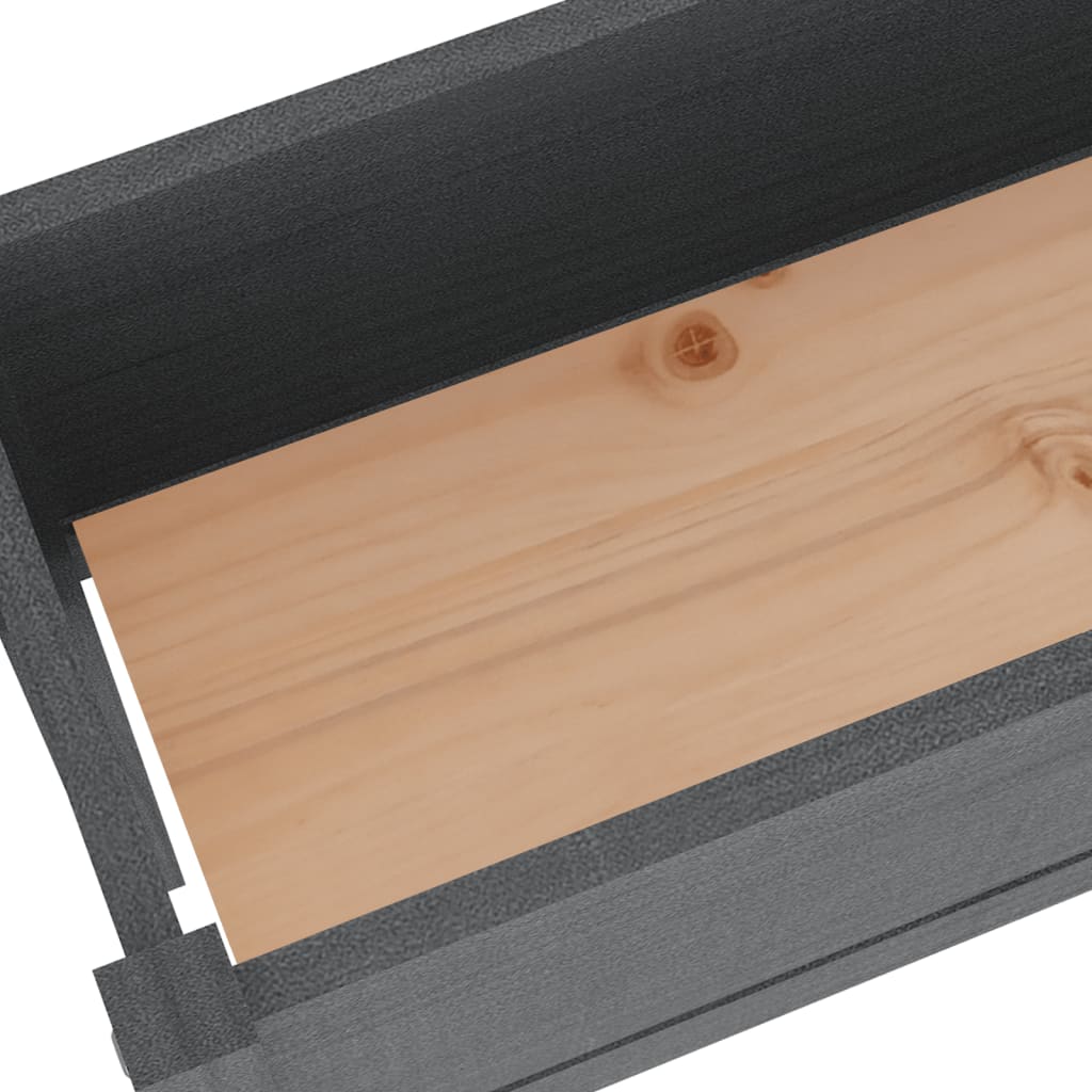 Garden Planter Grey 110x31x70 cm Solid Pinewood