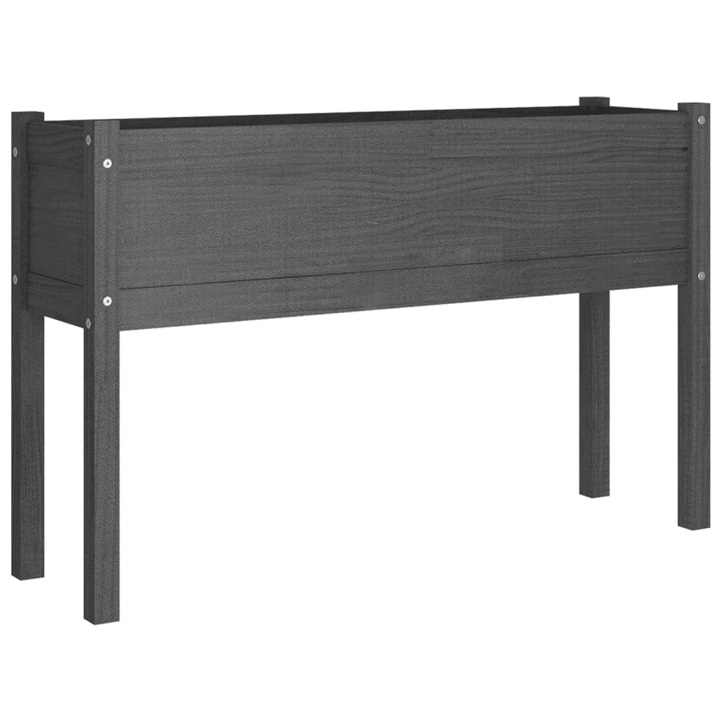 Garden Planters 2 pcs Grey 110x31x70 cm Solid Pinewood