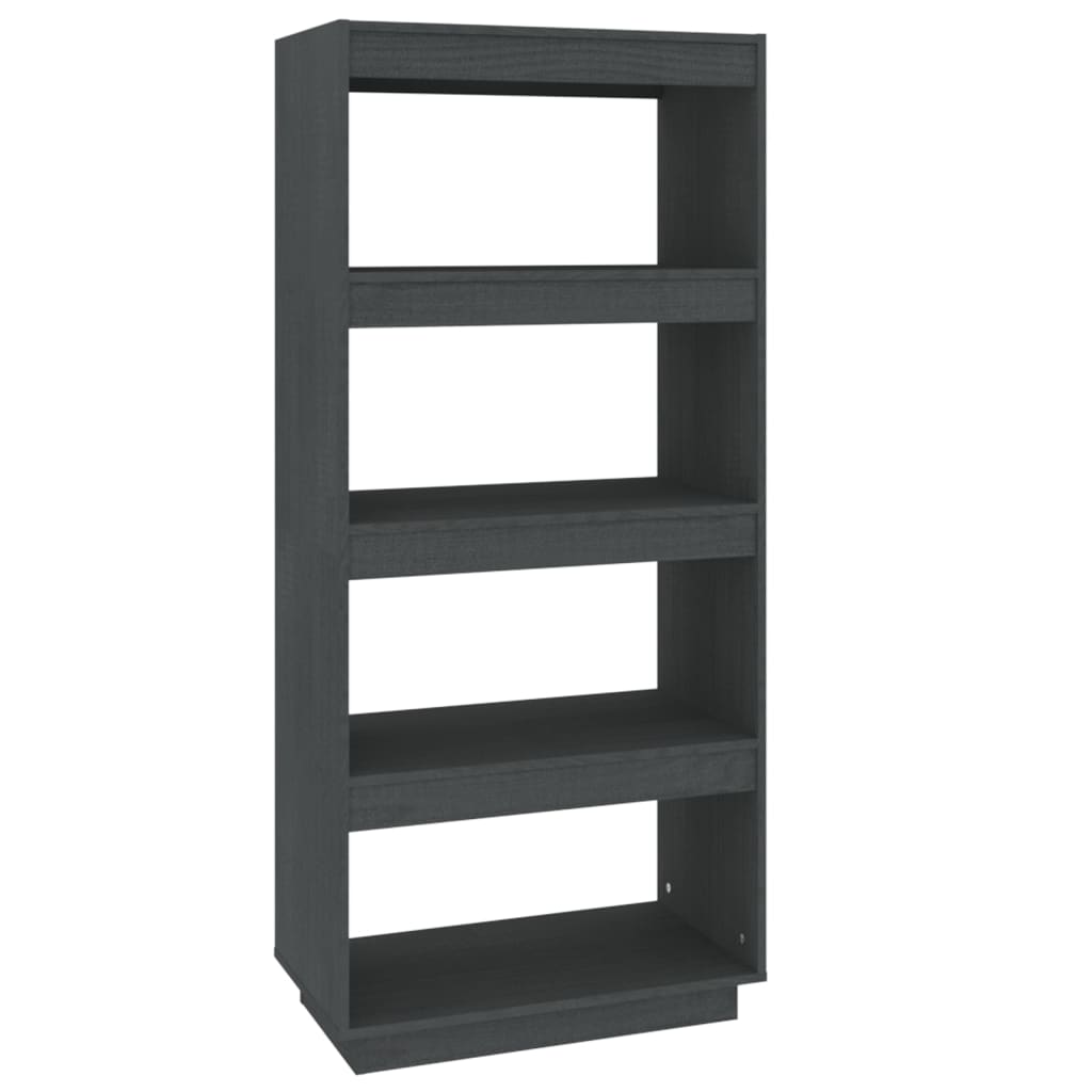 Book Cabinet/Room Divider Grey 60x35x135 cm Solid Pinewood