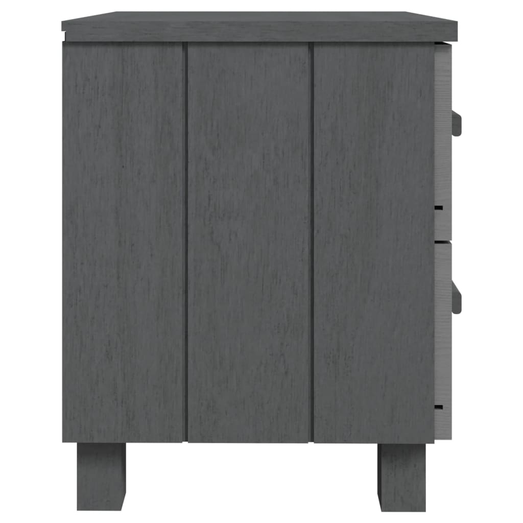 Bedside Cabinet "HAMAR" Dark Grey 40x35x44.5 cm Solid Pinewood