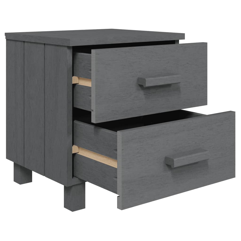 Bedside Cabinet "HAMAR" Dark Grey 40x35x44.5 cm Solid Pinewood