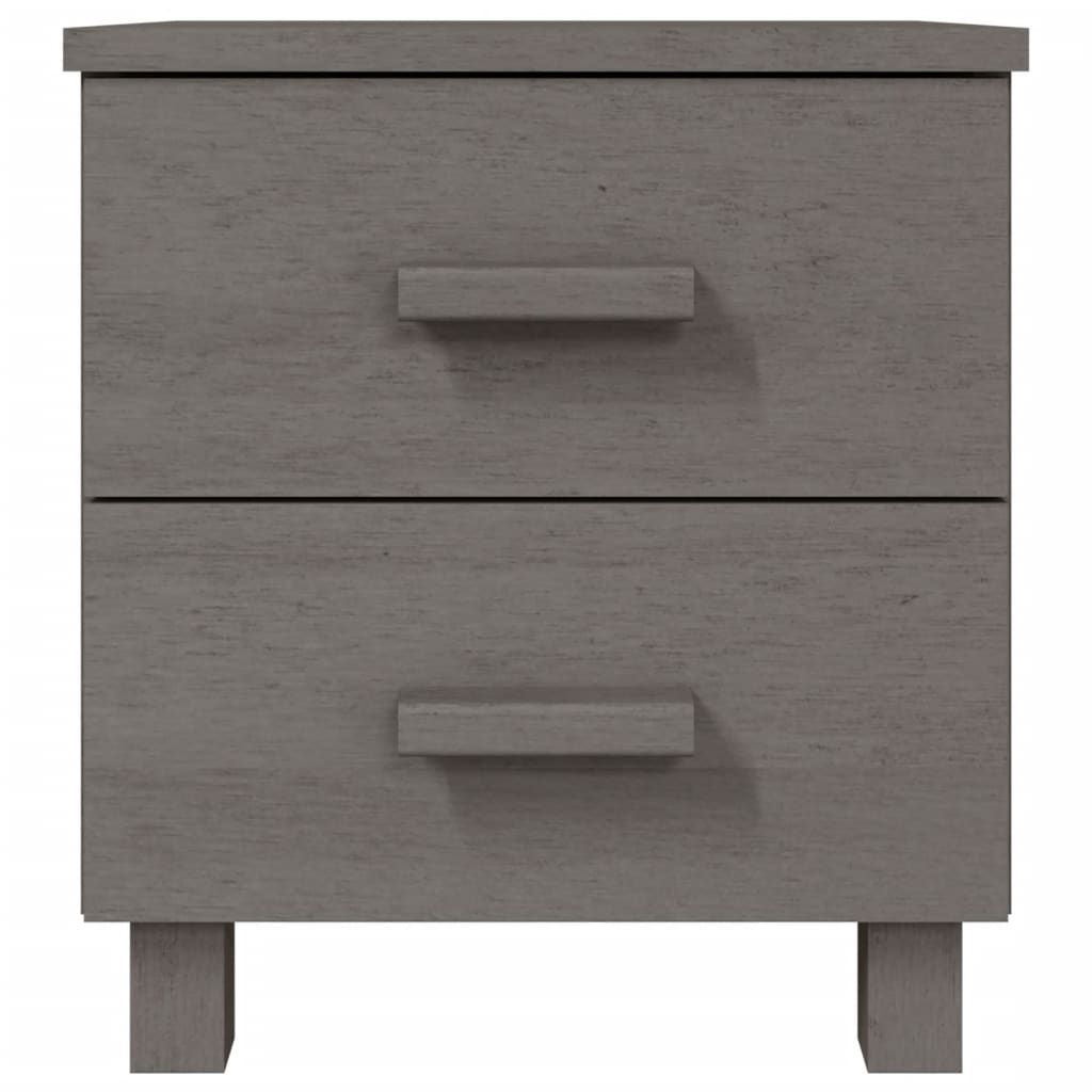 Bedside Cabinet "HAMAR" Light Grey 40x35x44.5 cm Solid Pinewood