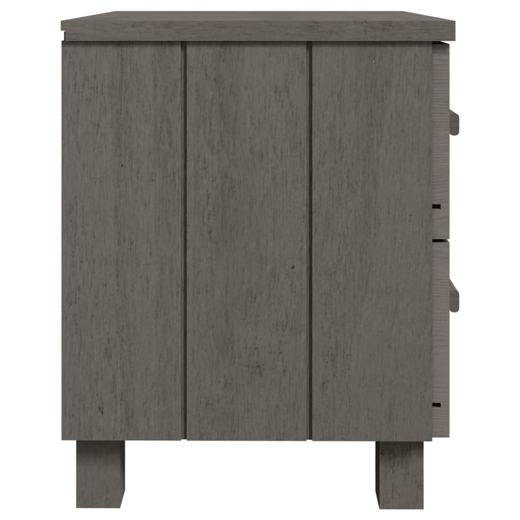 Bedside Cabinet "HAMAR" Light Grey 40x35x44.5 cm Solid Pinewood