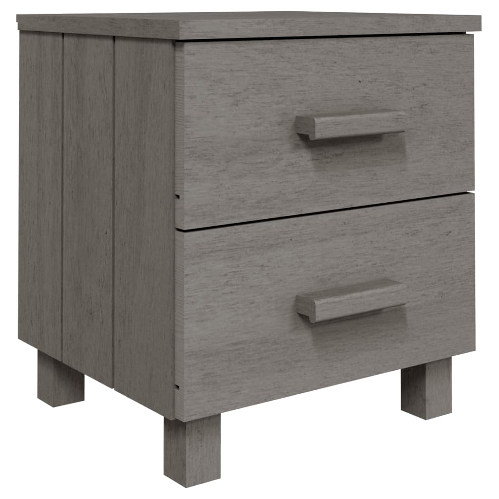 Bedside Cabinets"HAMAR"2 pcs Light Grey 40x35x44.5cm Solid Wood