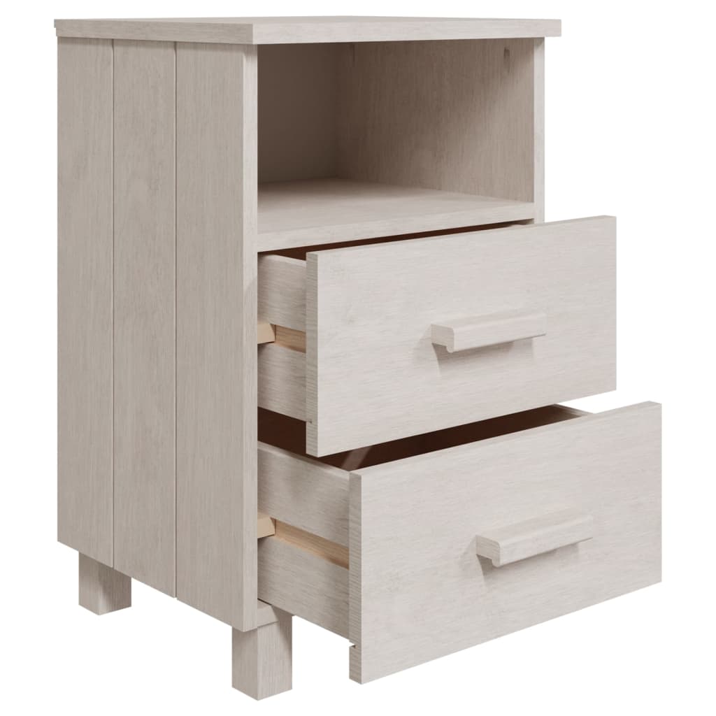 Bedside Cabinet "HAMAR" White 40x35x62 cm Solid Wood Pine