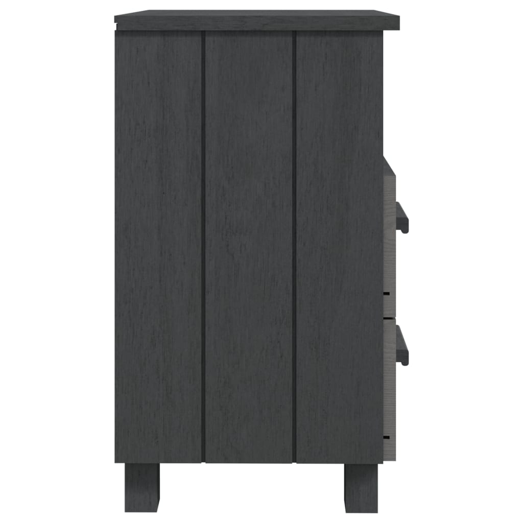 Bedside Cabinet "HAMAR" Dark Grey 40x35x62 cm Solid Wood Pine