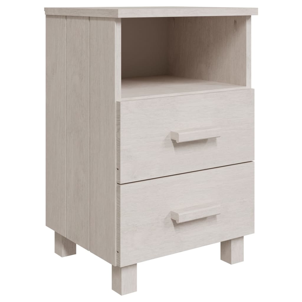 Bedside Cabinets"HAMAR"2 pcs White 40x35x62 cm Solid Wood