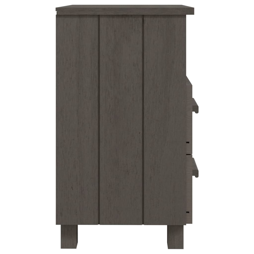 Bedside Cabinets"HAMAR"2 pcs Light Grey 40x35x62 cm Solid Wood