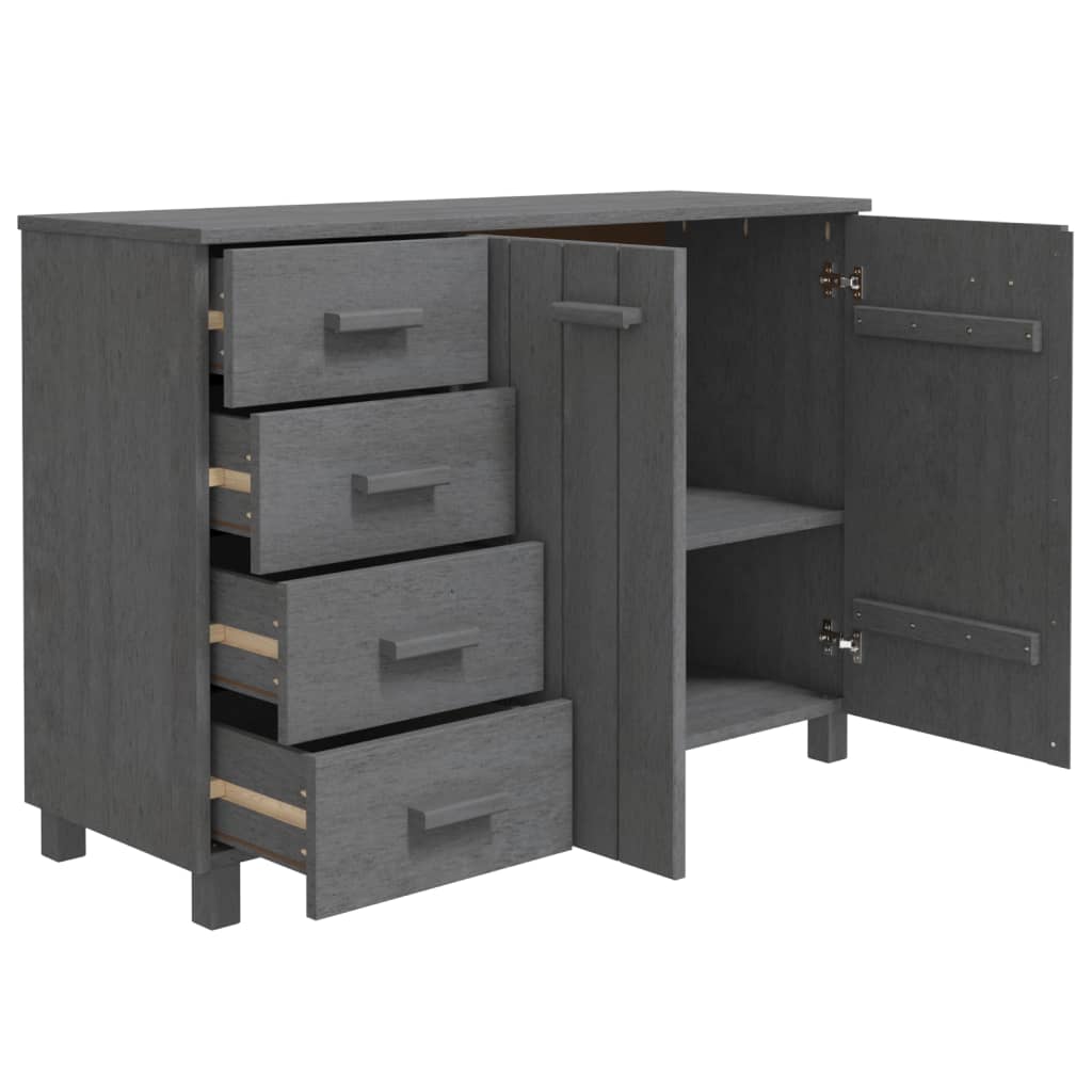Sideboard "HAMAR" Dark Grey 113x40x80 cm Solid Wood Pine