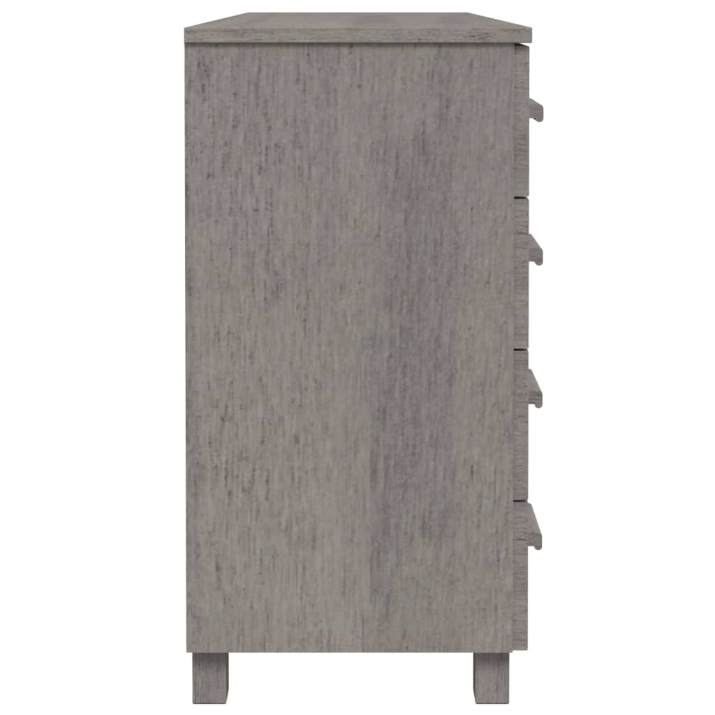 Sideboard "HAMAR" Light Grey 113x40x80 cm Solid Wood Pine