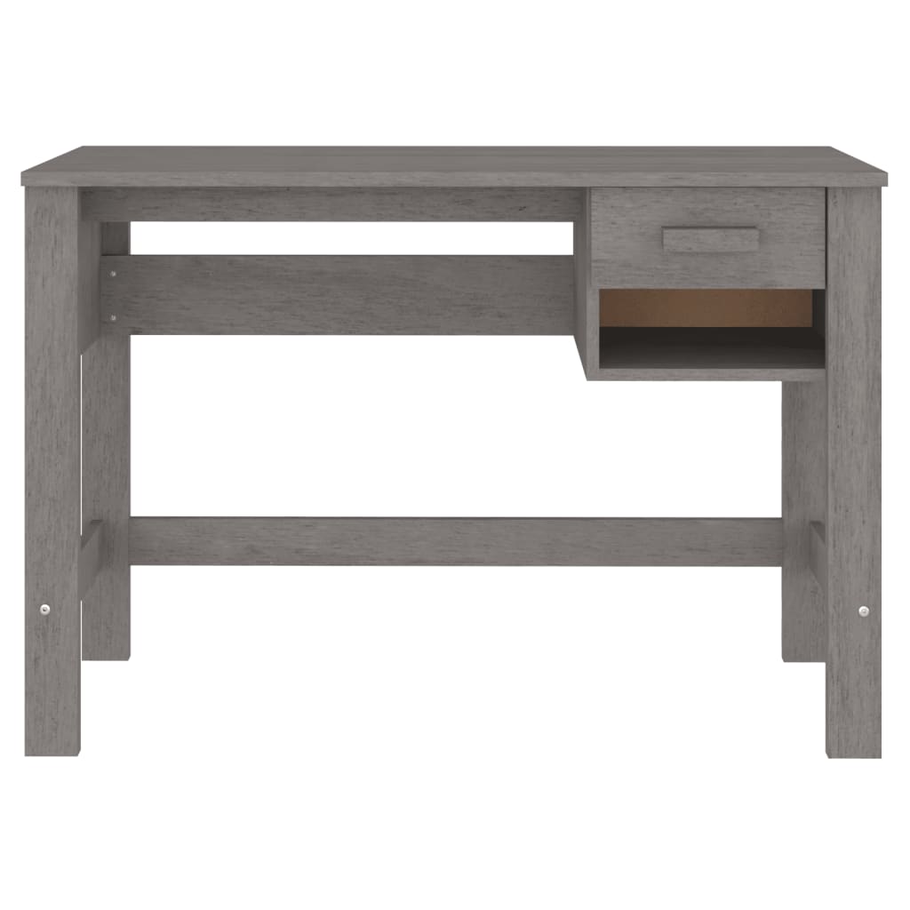 Desk "HAMAR" Light Grey 110x40x75 cm Solid Wood Pine
