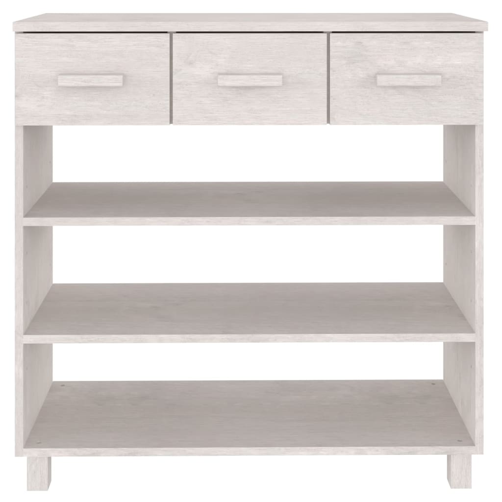 Console Table "HAMAR" White 90x35x90 cm Solid Wood Pine