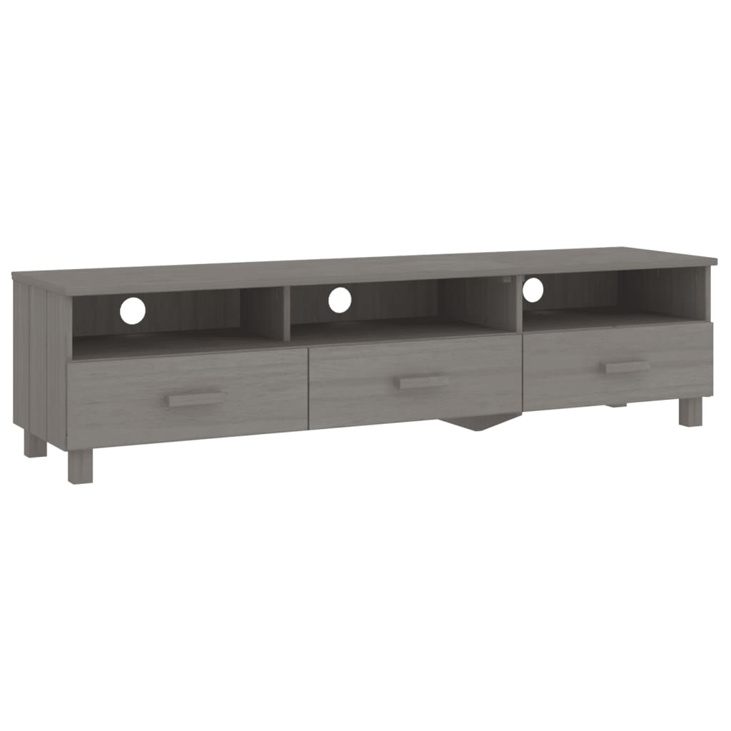 TV Cabinet "HAMAR" Light Grey 158x40x40 cm Solid Wood Pine