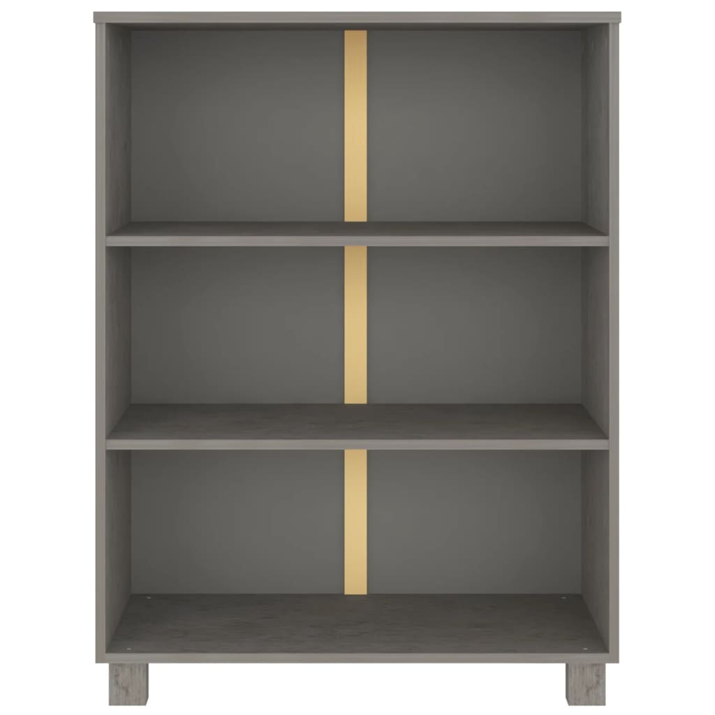 Book Cabinet "HAMAR" Light Grey 85x35x112 cm Solid Wood Pine