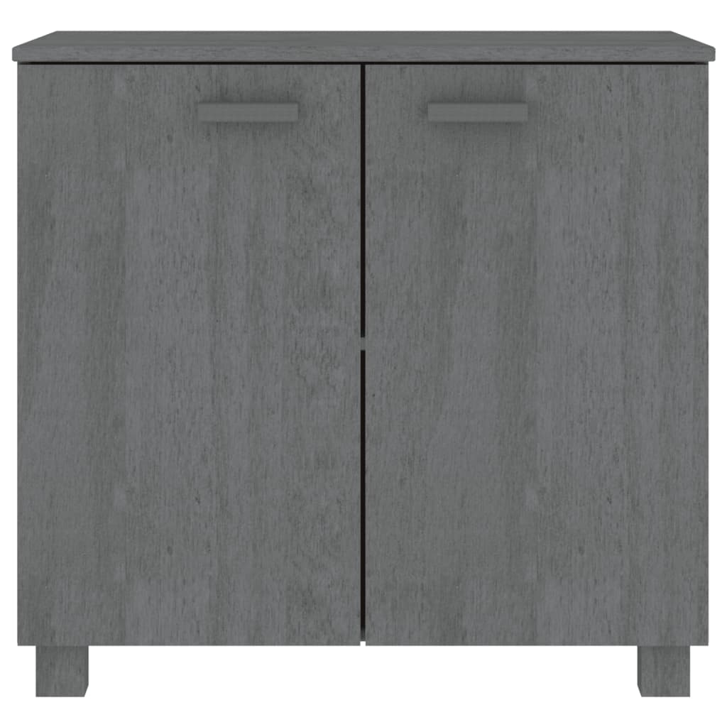 Sideboard "HAMAR" Dark Grey 85x35x80 cm Solid Wood Pine