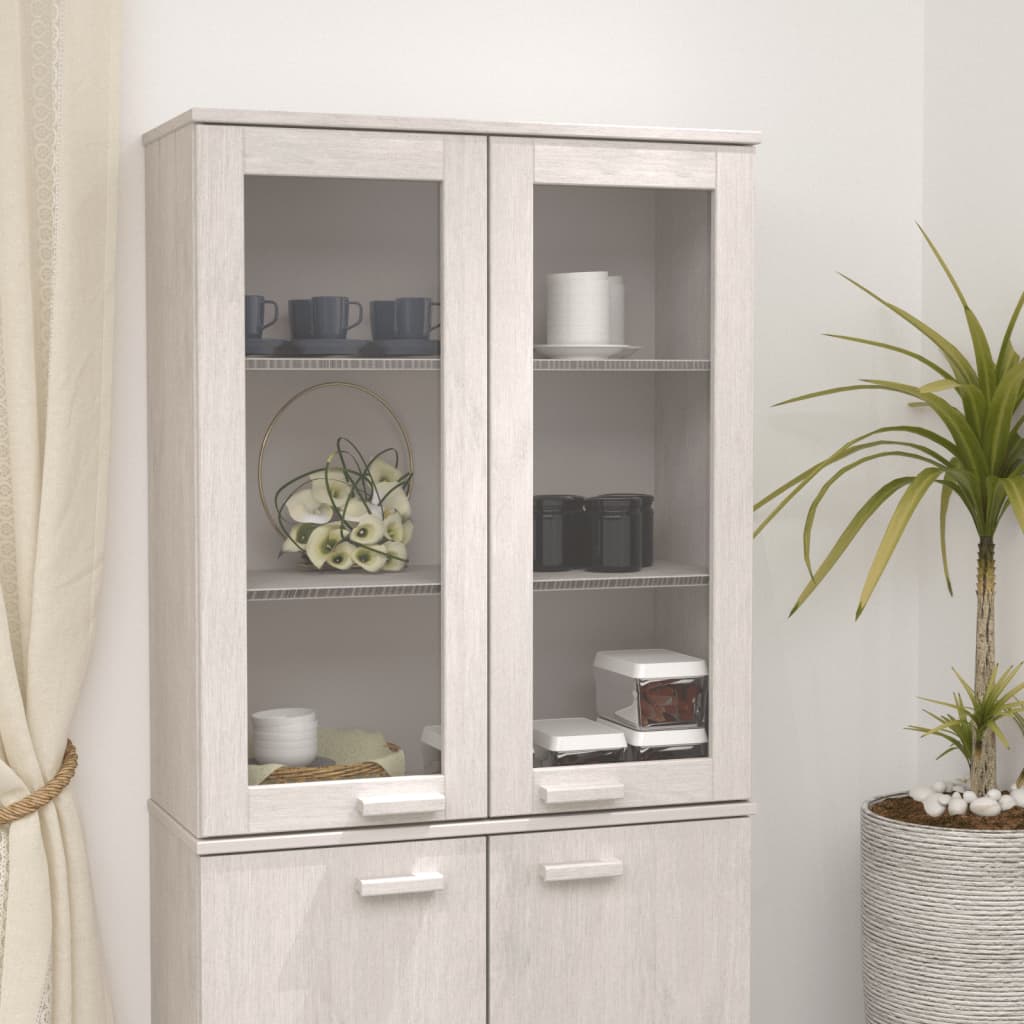 Top for Highboard"HAMAR" White 85x35x100 cm Solid Wood Pine